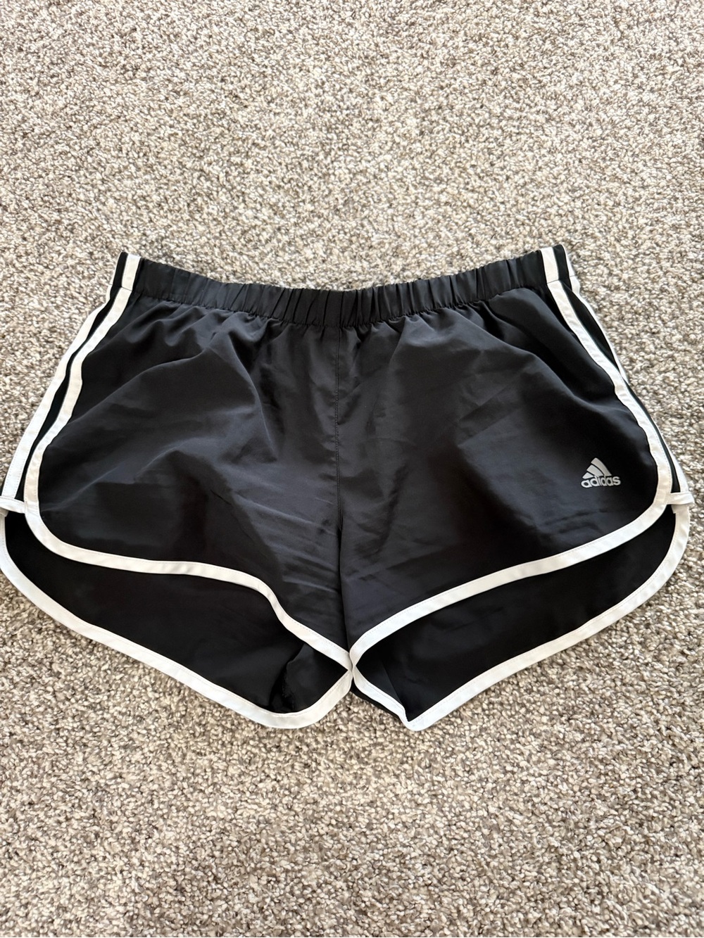 adidas Black Athletic Shorts with White Trim